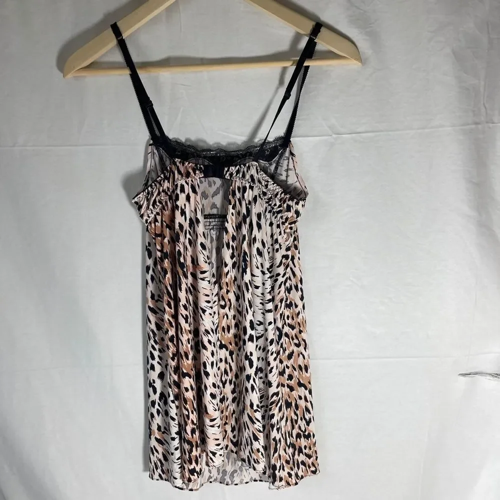 Betsey Johnson Intimates Leopard Print Square Neck Chemise Sz‎ S